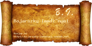 Bojarszky Immánuel névjegykártya